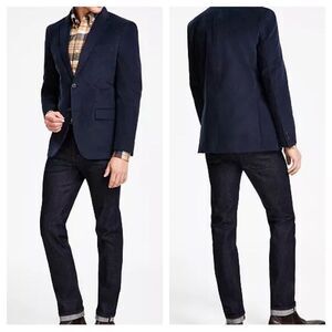 Tommy Hilfiger Mens TH Flex Modern Fit Blue Corduroy SportCoat Blazer Jacket 40R